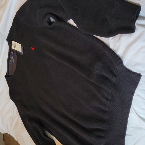 Polo Ralph Lauren BNWT black pima cotton pullover Waffle texture long sleeves - Picture 3 of 7